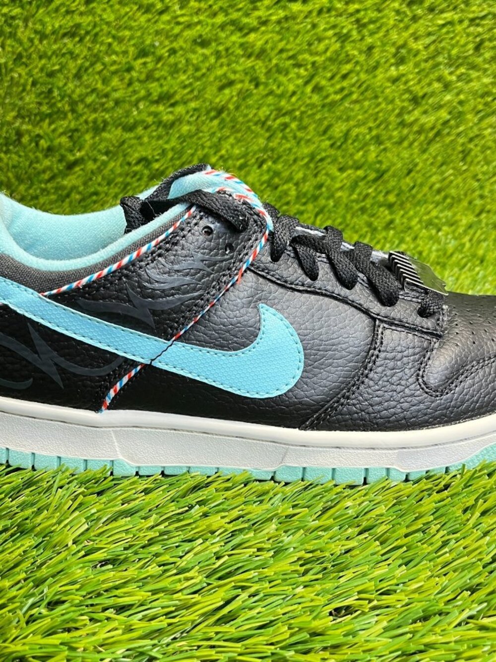 Nike Dunk Low Retro SE Boys Size 6Y Black Blue Casual Leather Shoes Sneakers